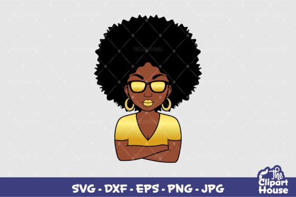 Arms Crossed Sunglasses Black Woman Gold Graphics