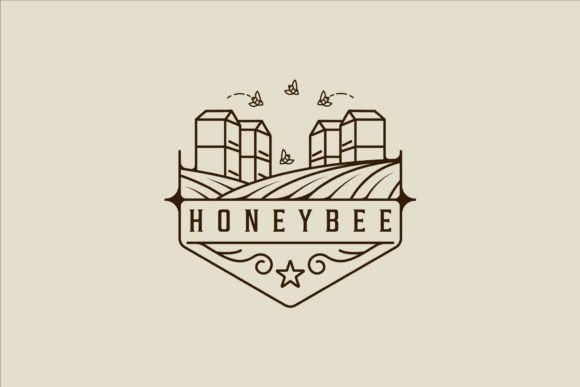 Bee Logo Line Art Logo Vector Design Graphics