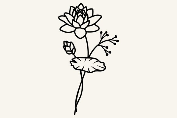 Birth Flower Water Lily Graphics for Crafts