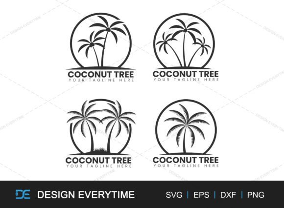 Coconut Tree Logo & Palm Tree Graphics Bundle