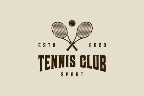 Crossed Tennis Rackets Logo Design: Vintage Graphics for Authentic Logos