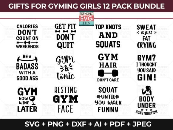 Gym SVG Bundle: Graphics for Crafts & Creative Brands