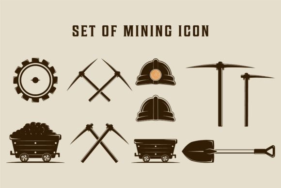 Isolated Mining Icon Vector Graphics & Logos