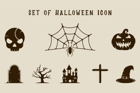 Set of Isolated Halloween Icon Vector: Graphics & Logos for Local Brands