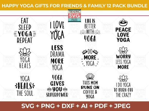 Yoga SVG Bundle: Graphics for Crafts & Creative Brands
